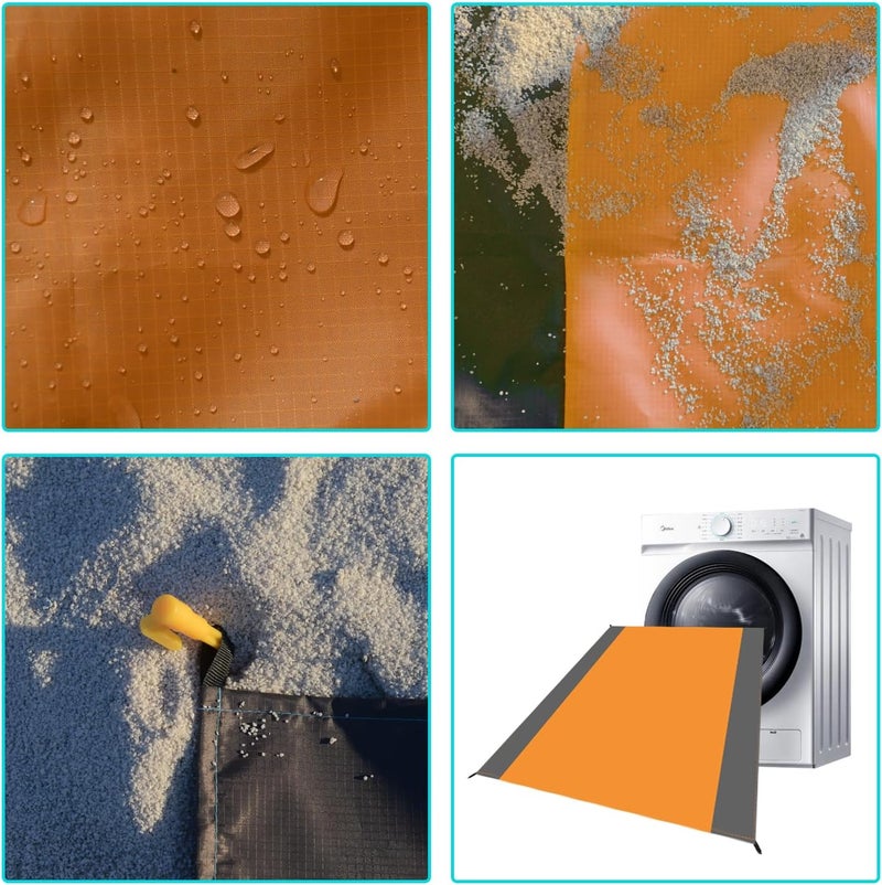 Wind Tour Waterproof Camping Tarp Lightweight Multifunctional Tent Footprint for Camping, Hiking Backpacking, Compact Tent Tarp Ground Sheet Mat for Ground or Under Tent（55.1" x 78.7" | Orange） - Image 5